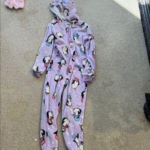 Adorable Lavender Penguin Kids Footie